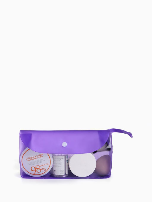 Цена за 2 шт. Косметичка на кнопке для бассейна, с ручкой, фиолетовая