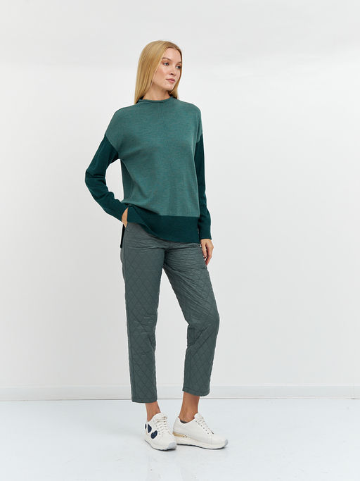 джемпер женский из шерсти с удлиненной спинкой - Glenfield фото 3