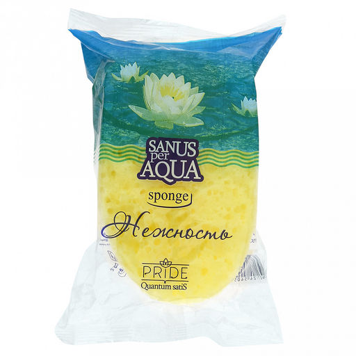 Губка банная для тела "Нежность" 17х10,5х6,5см, профилированная, пенополиуретан (Россия)