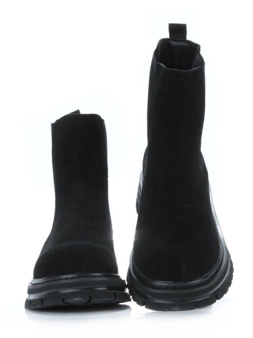 01-155-1HR BLACK Ботинки Челси демисезонные женские (натуральная замша, байка)