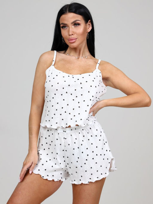 732 ПИЖАМА ЖЕНСКАЯ (топ) (Белый) - А-дина фото 3