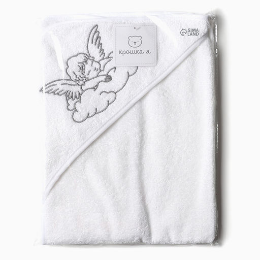 Полотенце крестильное с вышивкой Ангел, 75х75 см, 100% хлопок - Крошка я фото 5