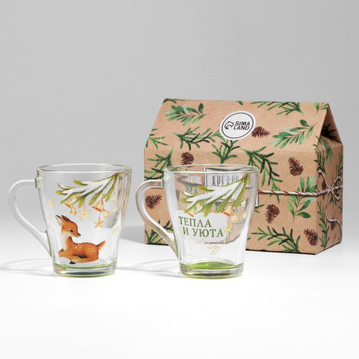 Кружки новогодние стеклянные Тепла и уюта!, 2 шт. по 300 мл - Дорого внимание фото 20