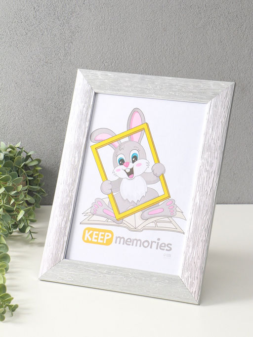Фоторамка для фото 21×30 см Keep memories Luxe Elegance, с ножкой, пластик, серебро, (пластиковый экран)