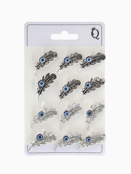 Цена за 12 шт. Брошь-оберег «Пёрышко с глазиком», МИКС