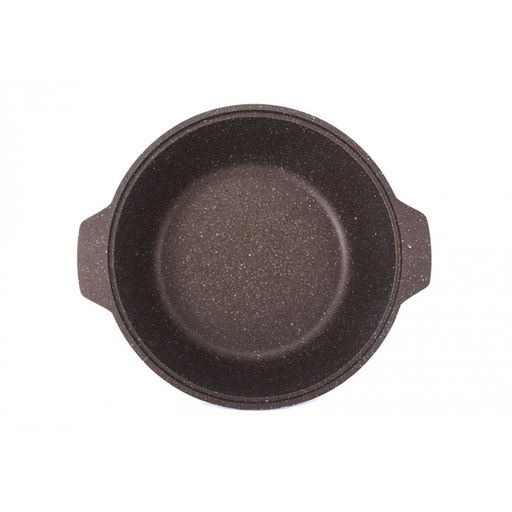 ЛА_АП_MARBLE (кофейный) Кастрюля-жаровня 4л со стекл. крыш.,арт. жмк42а