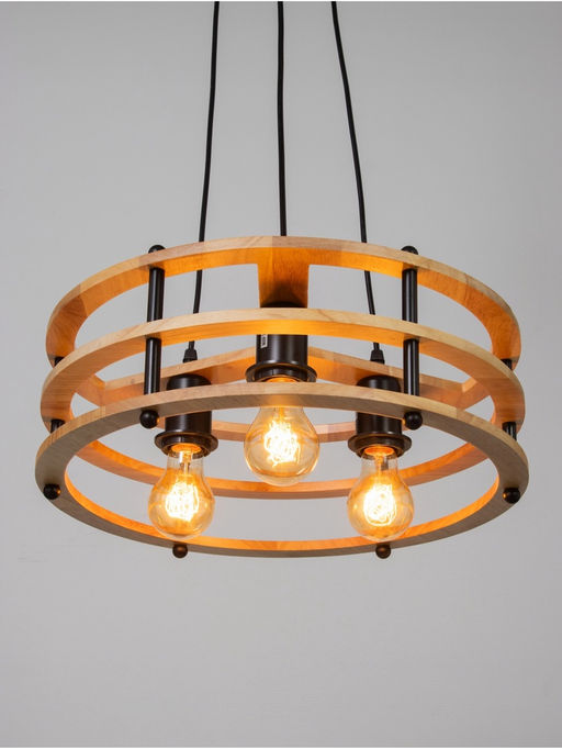 Светильник BayerLux ЭКО «Лот» 3×40 Вт Е27 черный/коричневый 42×42×12(+100)см