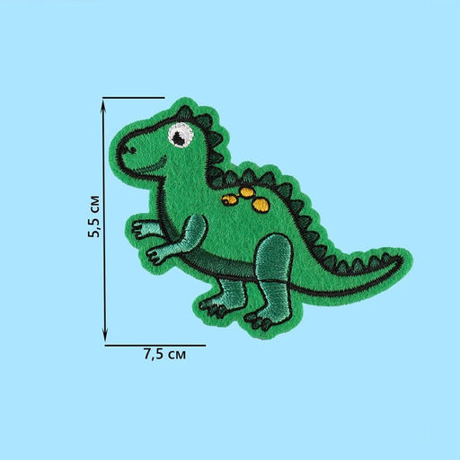 Цена за 10 шт. Термоаппликация «Дракоша», 7.5×5.5 см, фасовка 10 шт., зелёная