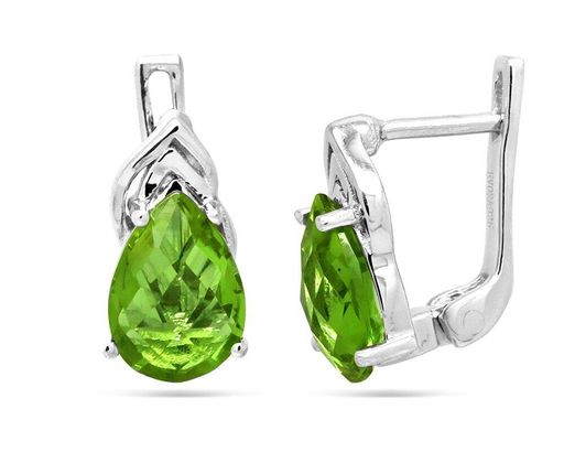 Серьги из серебра султанит, Виолет