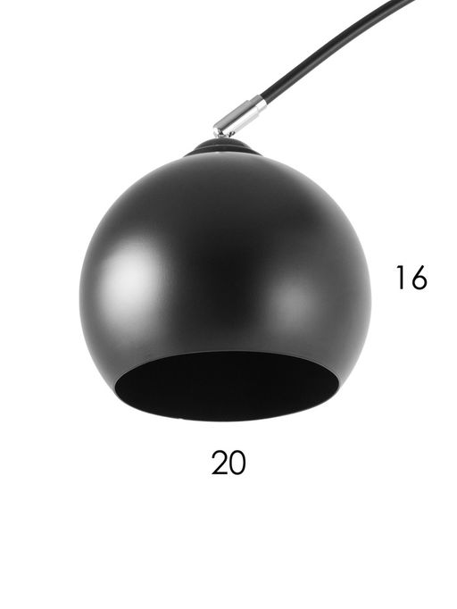 Торшер напольный «Купол», Е27, 40 Вт, чёрный, 28×105×173 см