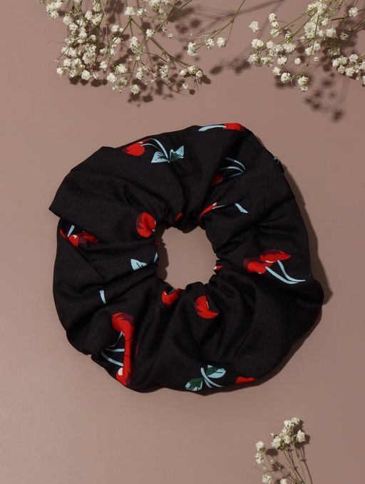 Цена за 3 шт. Резинка для волос "Орбита гранд" вишенки, 15 см, чёрный