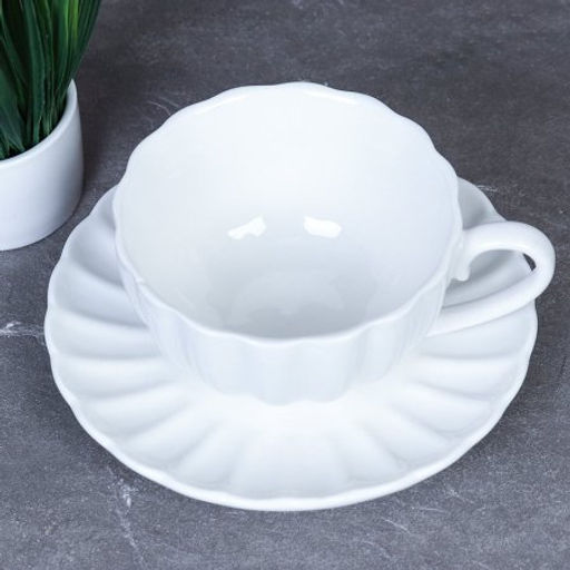 Чайная пара 280 мл / YR-251 /уп 48/ Белый - Галеонтрейд фото 2