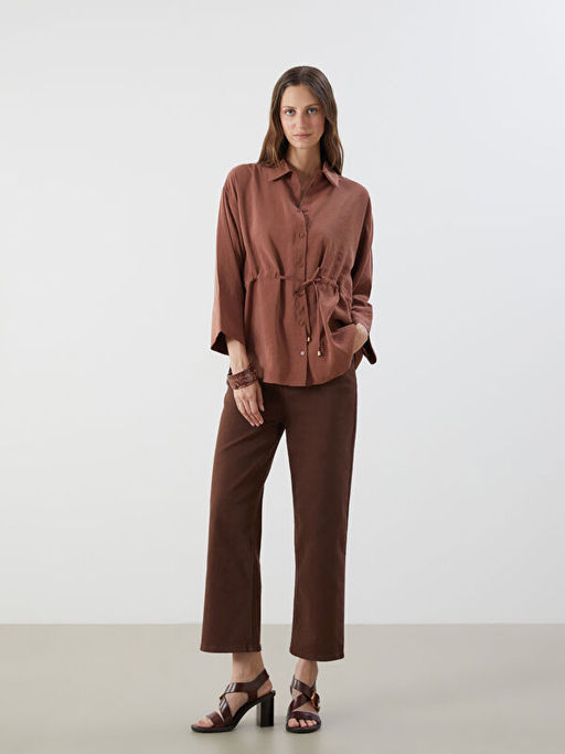 Oversize Modal Kar???ml? Kad?n G?mlek