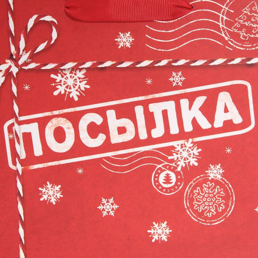 Пакет подарочный новогодний ламинированный «Посылка для тебя», MS 18 х 23 х 10 см