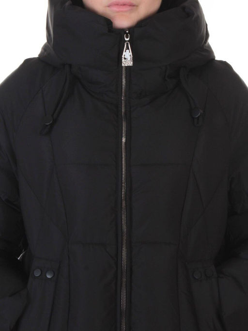 8855 BLACK Пальто зимнее женское (200 гр. холлофайбер)