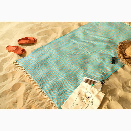 Пештемаль Полосы 100х180 см, голубой - Lovelife фото 6