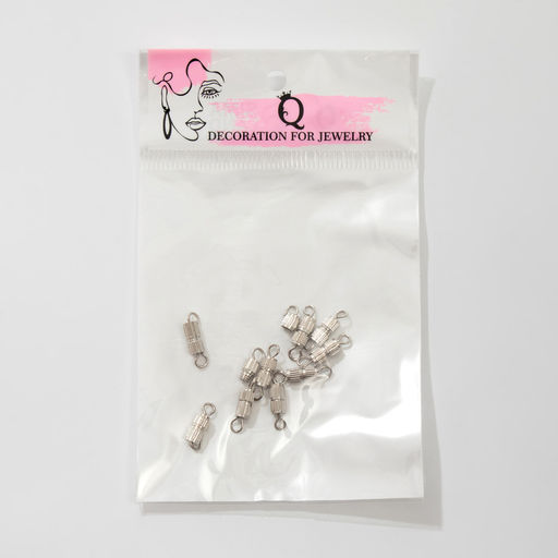 Цена за 2 шт. Замок винтовой 7×3 мм, 10 шт. цвет серебро