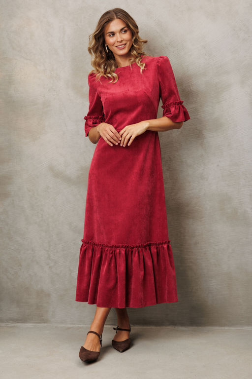 Платье Gizart 5418 брусничный  фото 4