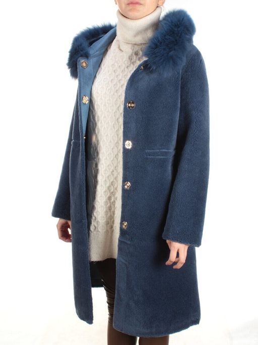 1911 DK. BLUE Дубленка женская зимняя SHARK WARSHIP (60% кашемир, 40% вискоза) - Fashion фото 9