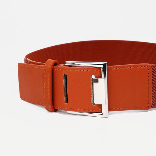 Ремень женский, ширина 5 см, на резинке, пряжка металл, цвет рыжий - Simaland фото 2