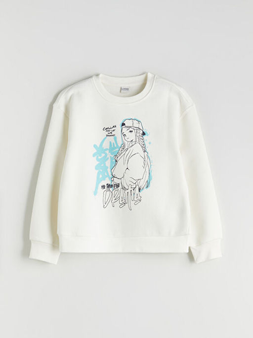 Bisiklet Yaka K?z ?ocuk Sweatshirt 2li