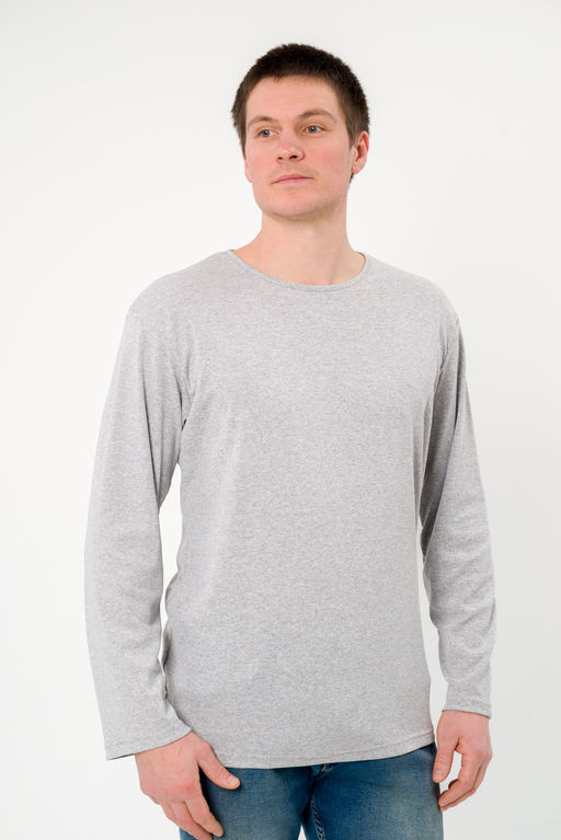 Лонгслив мужской из рибаны Серый меланж