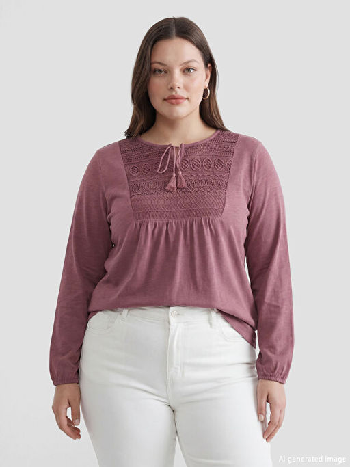 Ba?lamal? Yaka Nak??l? Bluz