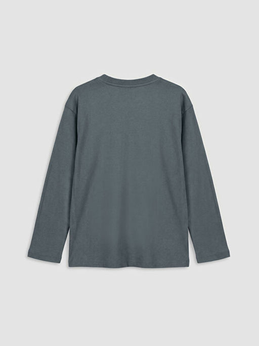 Bisiklet Yaka Bask?l? K?z ?ocuk Ti??rt