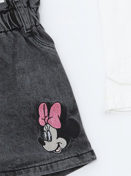 Beli Lastikli Minnie Mouse Bask?l? K?z Bebek Jean Etek - Waikiki фото 2