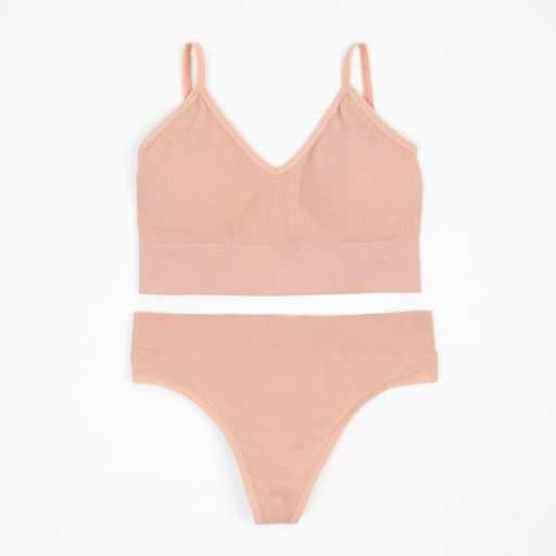 Комплект нижнего белья женский (топ, трусы) Collorista, цвет пудра, размер 42-44