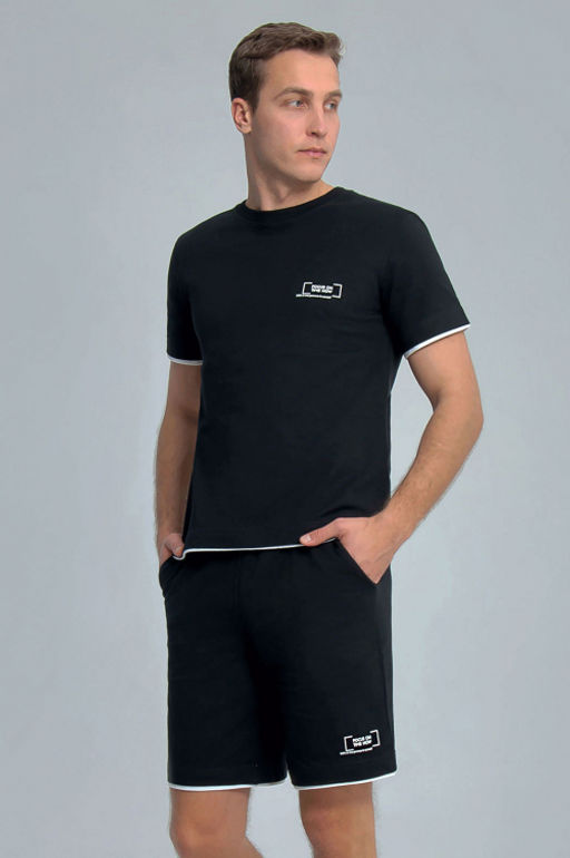 Арт. 63608 Комплект с шортами мужской 48-56 (5 шт) Цвет:верх-черный,низ-черный - Идеал фото 4