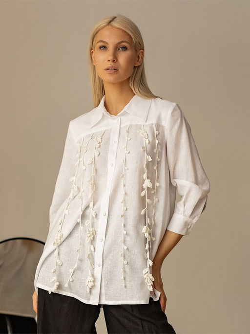 Рубашка лен 60%, вискоза 40% - Волтри фото 4