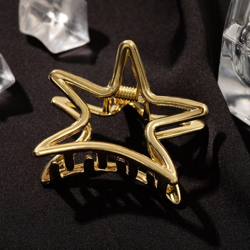 Цена за 2 шт. Крабик для волос «Валери», звезда, 4.5 см, золото