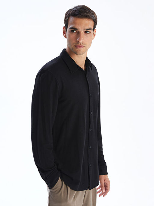 Slim Fit Uzun Kollu Erkek Dokulu G?mlek