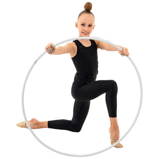 Обруч профессиональный для художественной гимнастики Grace Dance, d=90 см, цвет белый  фото 5