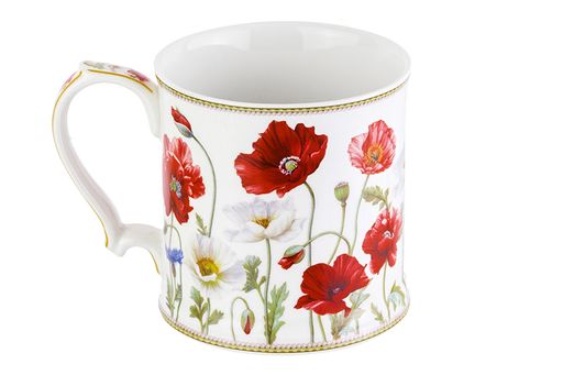 Кружка 380 мл 12,3*9*9 см "Маки" NEW BONE CHINA