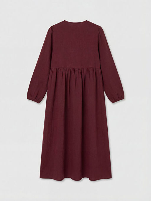 Bisiklet Yaka B?zg?l? M?slin Elbise