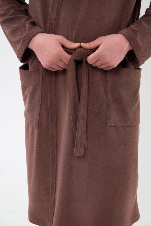 Халат мужской из махры Ренат темно-коричневый макси - Амадэль фото 8