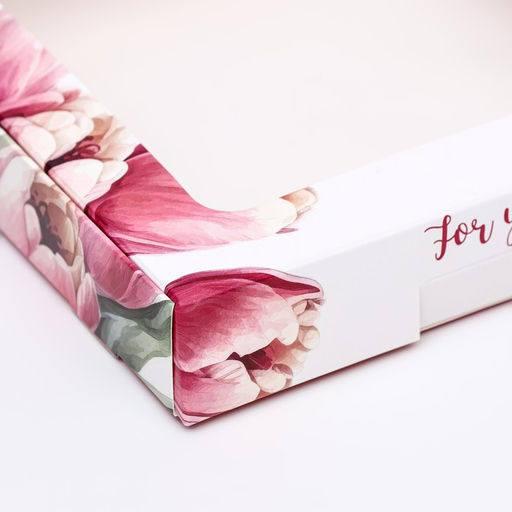 Цена за 5 шт. Коробка подарочная самосборная с окном «Тюльпаны», 16×16×3 см