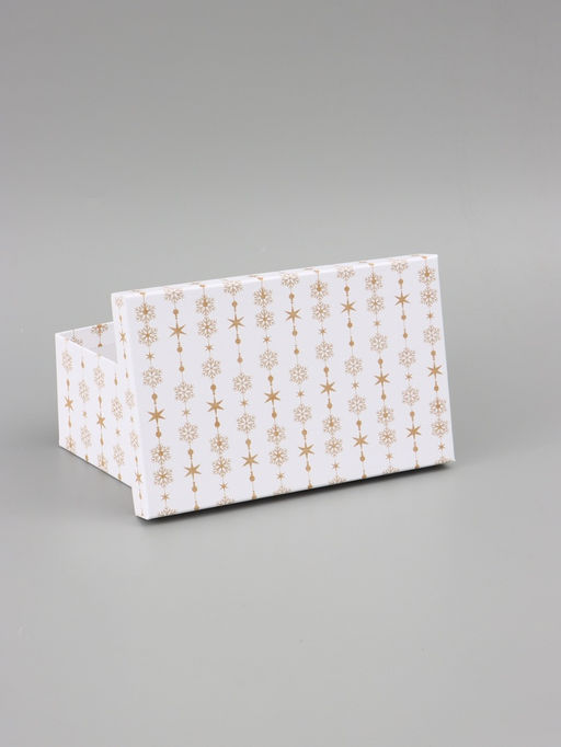 Подарочная коробка новогодняя, набор 9в1 «Снежинки», 12×7×4 - 28×18×11 см