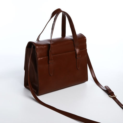 Сумка-мессенджер на клапане, цвет коричневый - Simaland фото 2