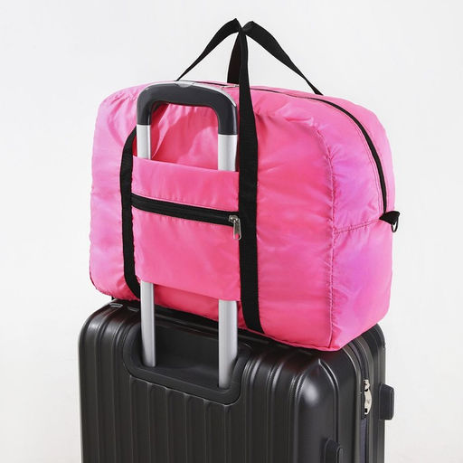 Сумка дорожная на молнии, складная в косметичку, цвет розовый - Nazamok фото 8