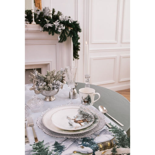 Кружка новогодняя «Зимний лес», 13.5×10×9 см, 450 мл, фарфор, белая