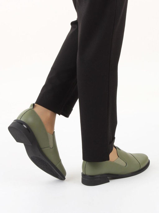 06-M47-18 GREEN Туфли женские (натуральная кожа)