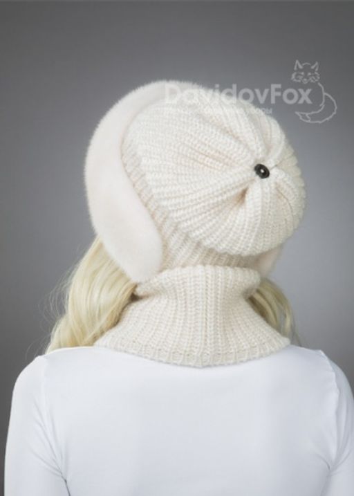 Комплект Ника норка трикотаж жемчуг манишка