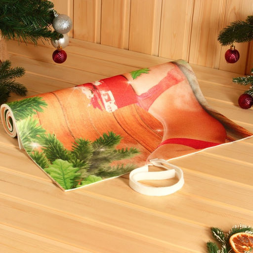 Коврик-лежак с принтом Жаркой баньки в Новом году, 50х155 см - Банная забава фото 4