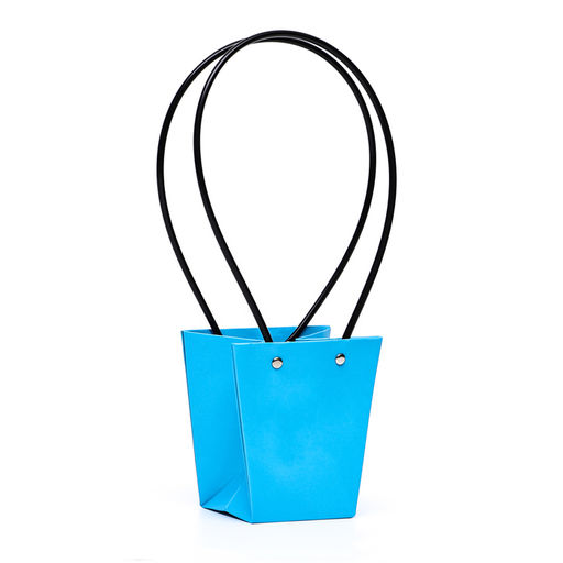 Цена за 10 шт. Сумка для цветов Голубая влагостойкая, 12x12-8x8-12.5 см - UPAK LAND фото 2