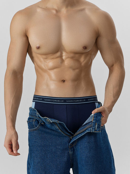 Цена за 2 штуки! Трусы боксеры мужские синие