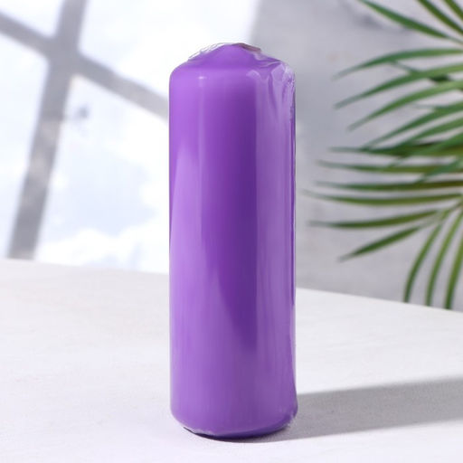 Цена за 2 шт. Свеча-цилиндр, 4×12 см, 15 ч, лаванда