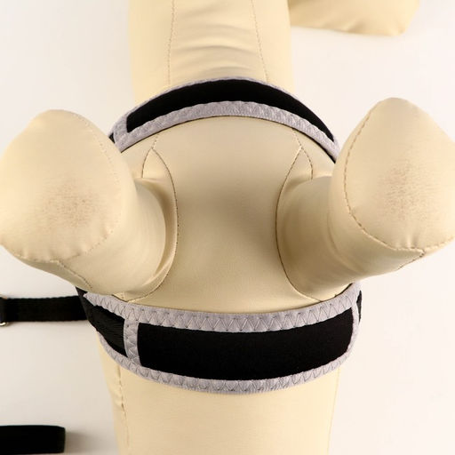 Комплект мягкая шлейка, круглый поводок 120 х 1 см с вертлюгом, S, ОШ 26-67 см, ОГ 26-67 см, чёрный - Пижон фото 5